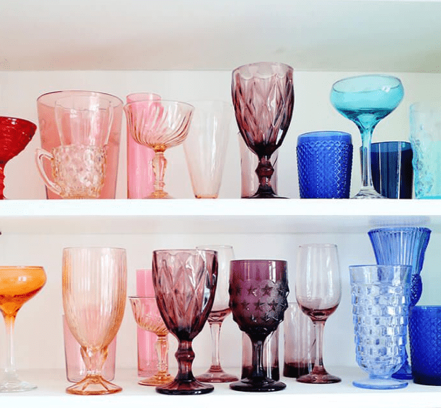Vintage Colourful Wine Glasses