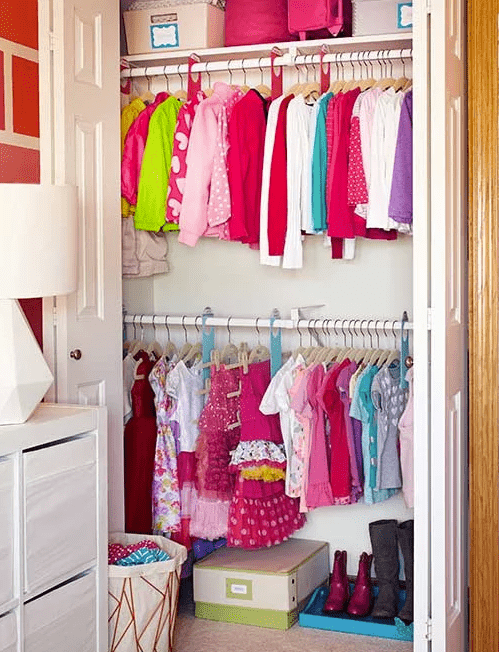 Baby clothes storage ideas closet rails