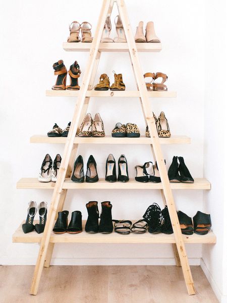 Shoe storage idea ladder shelf