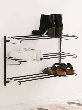 Wall-mounted shoe rack storage