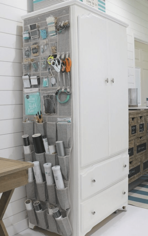 Home office storage - hanging shoe rack
